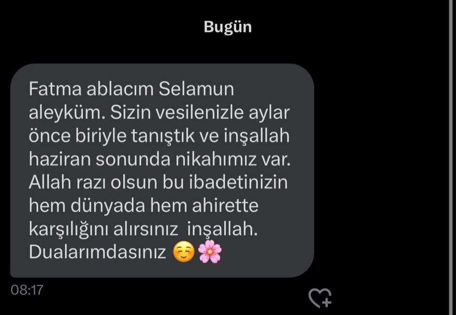 Bir üyenin mesajı: Sizin vesilenizle aylar önce biriyle tanıştık, haziran sonunda nikâhımız var.