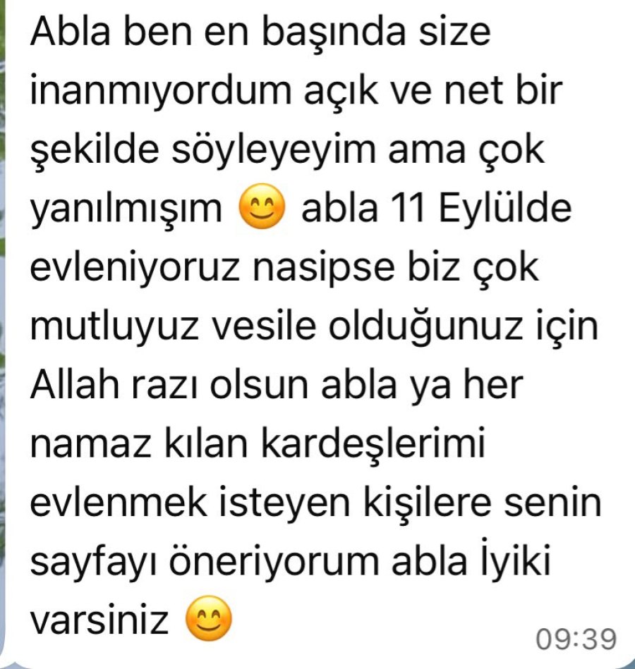 Bir üyenin mesajı: En başında inanmıyordum ama çok yanılmışım, 11 Eylül'de evleniyoruz.